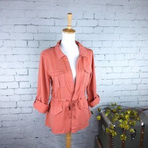 Sanctuary Lyocell Open Utility Jacket Coral Large